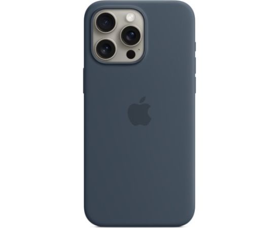 Apple iPhone 15 Pro Max Silicone Case with MagSafe Storm Blue