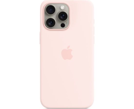 Apple iPhone 15 Pro Max Silicone Case with MagSafe Light Pink