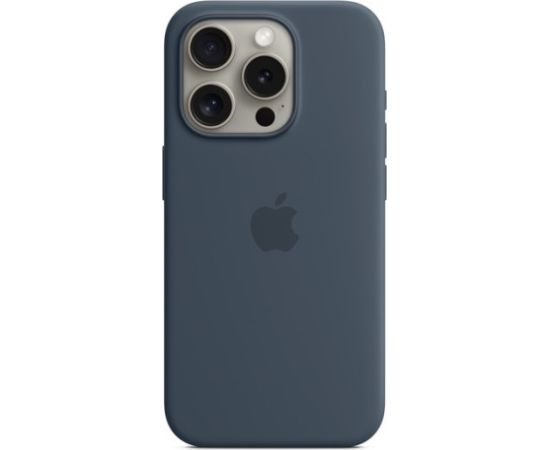 Apple iPhone 15 Pro Silicone Case with MagSafe Storm Blue