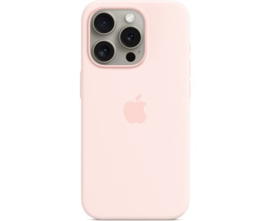 Apple iPhone 15 Pro Silicone Case with MagSafe Light Pink