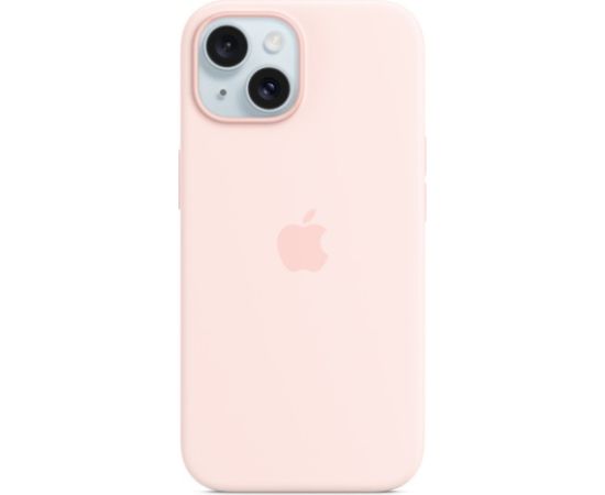 Apple iPhone 15 Silicone Case with MagSafe Light Pink