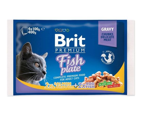 BRIT Premium Cat Fish Plate - wet cat food - 4x100g