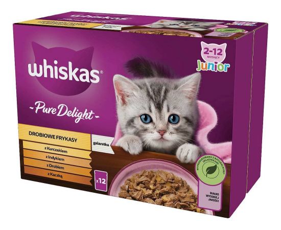 WHISKAS poultry fritters junior poultry, duck, turkey, chicken - wet cat food - 12x85 g