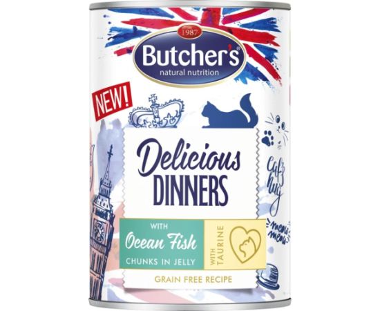 BUTCHER'S Delicious dinners Ocean Fish Chunks in jelly - wet cat food - 400 g