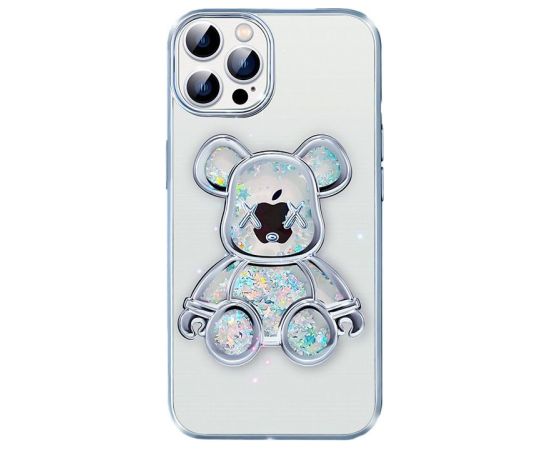 iLike iPhone 13 Pro Silicone Case Print Desire Bear Apple Silver
