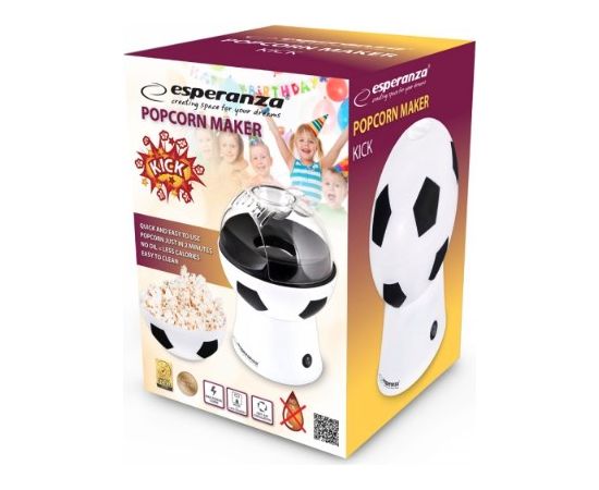 Esperanza EKP007 popcorn popper Black, White 0.27 L 3 min 1200 W