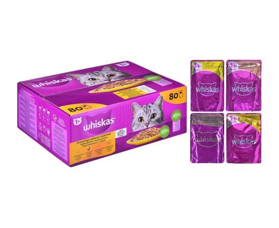 WHISKAS Poultry Feasts in Jelly - wet cat food - 80x85 g