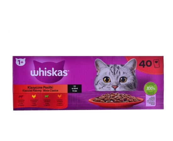 WHISKAS Classic meals in sauce - wet cat food - 40x85 g