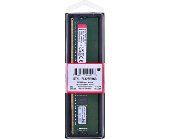 Kingston dedicated memory for HPE/HP 16GB DDR4-2666Mhz ECC Module