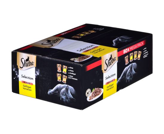 SHEBA Selection Poultry Flavours in sauce - wet cat food - 80x 85 g