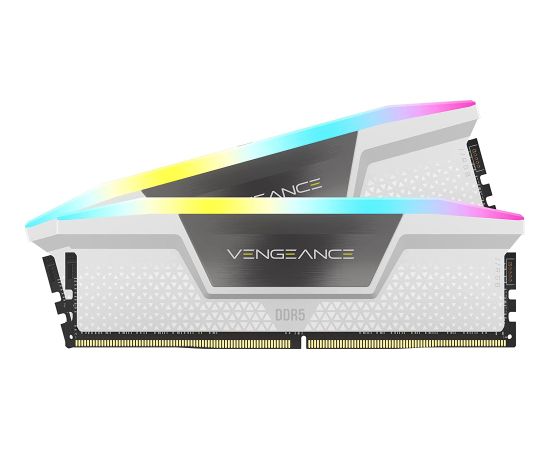 Corsair DDR5 32GB - 5200 - CL - 40 - Single-Kit - DIMM - CMH32GX5M2B5200C40W, Vengeance RGB, white