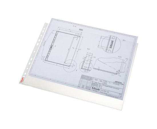 Kabata dokumentiem Esselte A3 horizontāla, 75mic, 11 caurumi matēta, 50 gab./iepak.