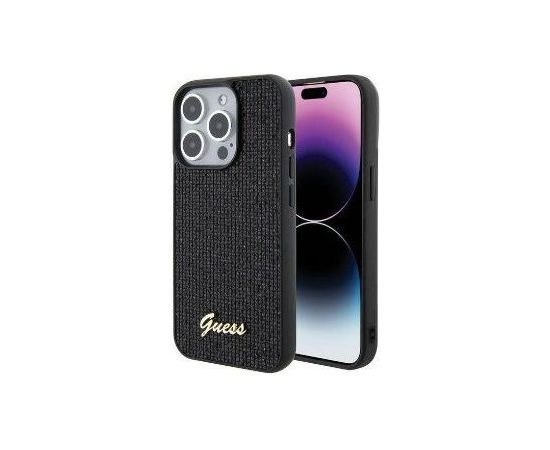 Guess iPhone 15 Pro HC PU DISCO SCRIPT METAL - Black