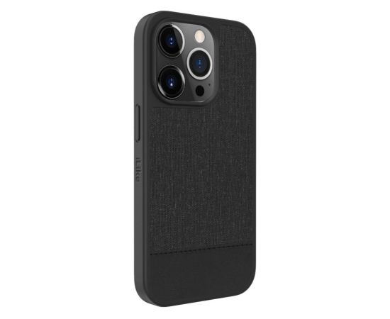 iLike iPhone 14 Pro Max Plastic Leather Back Cover Apple Black