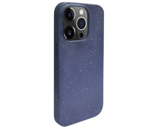 iLike iPhone 14 Pro Silicone plastic case Eco Print Design Apple Blue