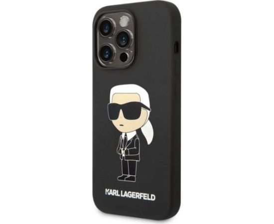Karl Lagerfeld iPhone 14 Pro Max Liquid Silicone Ikonik NFT Case Apple Black