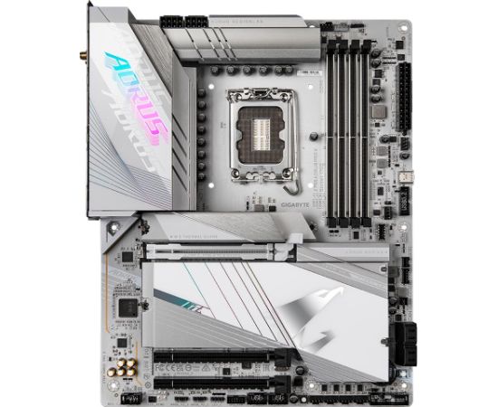 Mainboard GIGABYTE Intel Z790 LGA1700 ATX Memory DDR5 Memory slots 4 1xPCI-Express 3.0 16x 1xPCI-Express 4.0 16x 1xPCI-Express 5.0 16x 5xM.2 1xHDMI 1xDisplayPort 2xUSB 2.0 6xUSB 3.2 2xUSB-C 1xOptical S/PDIF 1xRJ45 2xAudio port Z790AORUSPROX Mātes plates