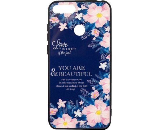 Evelatus Y6 2018 Picture Glass Case Huawei Flower Power