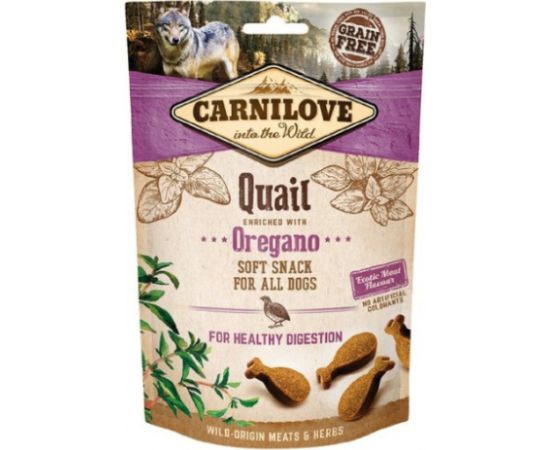 CARNILOVE Semi-Moist Snack Quail & Oregano - Dog treat with quail and oregano - 200 g