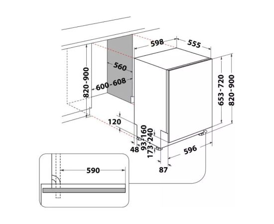 INDESIT D2I HD526 A Trauku mašīna, iebūvējama 60cm