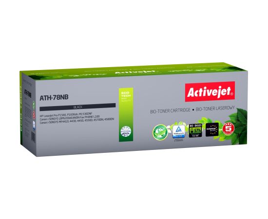 BIO Activejet ATH-78NB toner for HP, Canon printers, Replacement HP 78A CE278A, Canon CRG-728; Supreme; 2500 pages; black. ECO Toner.