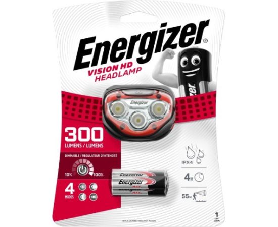 ENERGIZER FLASHLIGHT HEADLIGHT VISION HD HEADLAMP HEADLIGHT 3AAA 300 LUMENS