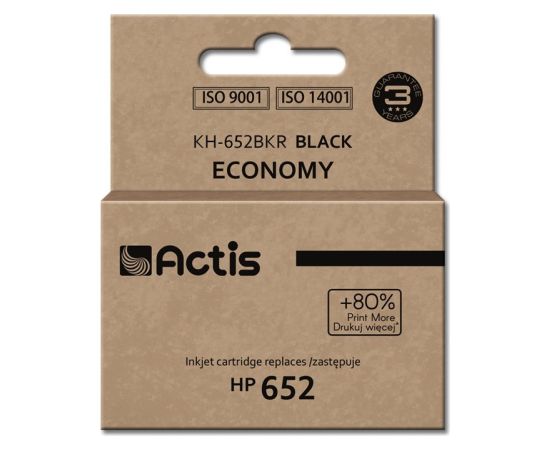 Actis KH-652BKR ink (replacement for HP 652 F6V25AE; Standard; 15 ml; black)