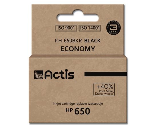 Actis KH-650BKR ink (replacement for HP 650 CZ101AE; Standard; 15 ml; black)