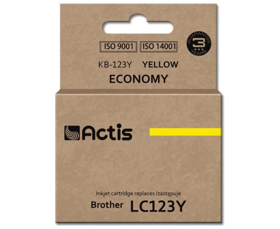 Actis KB-123Y ink (replacement for Brother LC123Y/LC121Y; Standard; 10 ml; yellow)