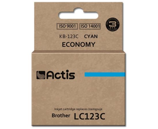 Actis KB-123C ink (replacement for Brother LC123C/LC121C; Standard; 10 ml; cyan)