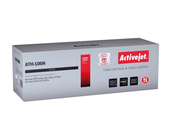 Activejet ATH-106N toner (replacement for HP 106A W1106A; Supreme; 1000 pages; black)