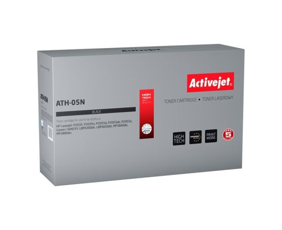 Activejet ATH-05N toner for HP printer; HP 05A CE505A, Canon CRG-719 replacement; Supreme; 3500 pages; black