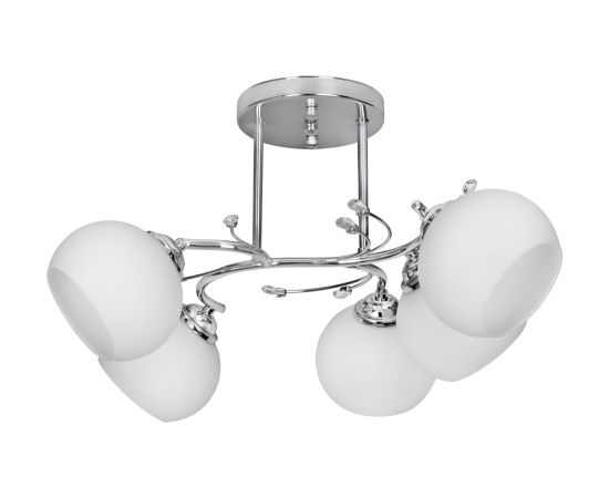 Classic chandelier pendant ceiling lamp Activejet IRMA nickel 5xE27 for living room
