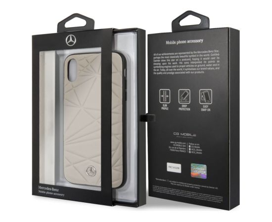 Mercedes-Benz iPhone XR Twister Genuine Leather Hard Case Apple Grey