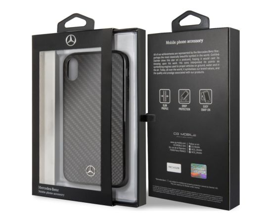 Mercedes-Benz iPhone XR Hard Case Real Carbon Fiber Apple Black