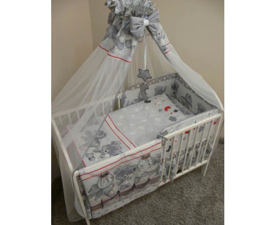 Bērnu gultas veļas komplekts Mika 120x90x360, pelēks