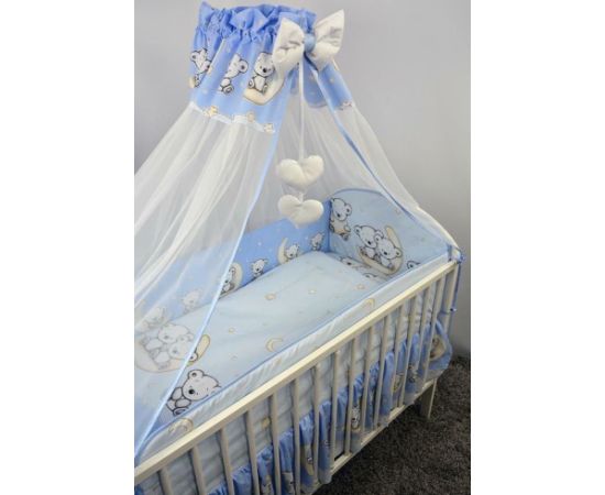 Sešu daļu gultas veļas komplekts 120x90x360, zils