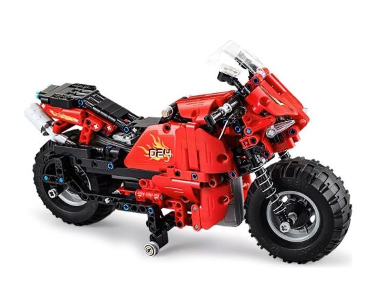 Tālvadības motocikls - konstruktors, 484 detaļas, sarkans