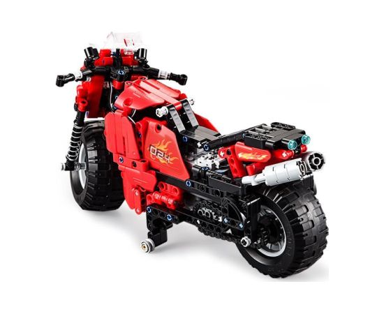 Tālvadības motocikls - konstruktors, 484 detaļas, sarkans