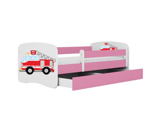 Gulta Babydreams - Ugunsdzēsēju mašīna, rozā, 180x80, ar atvilktni