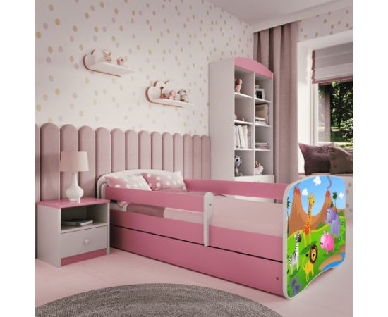 Gulta Babydreams - Safari, rozā, 180x80, ar atvilktni