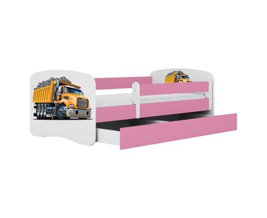 Gulta Babydreams - Kravas automašīna, rozā, 140x70, ar atvilktni