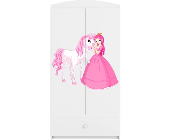 Drēbju skapis Babydreams - Princese un zirgs, balts
