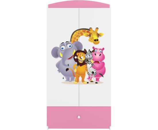 Drēbju skapis Babydreams - Zoo, rozā
