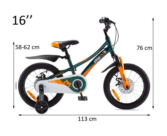 Bērnu velosipēds "Royal Baby Explorer Chipmunk 16", zaļš