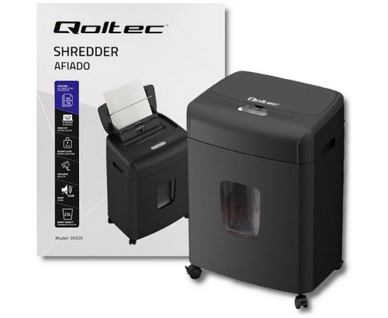 Qoltec 50326 paper shredder Micro-cut shredding 62 dB 22 cm Black