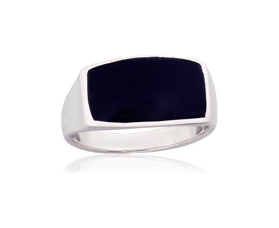 Серебряное кольцо #2101354_ON, Серебро 925°, Оникс, Размер: 20, 6.4 гр.