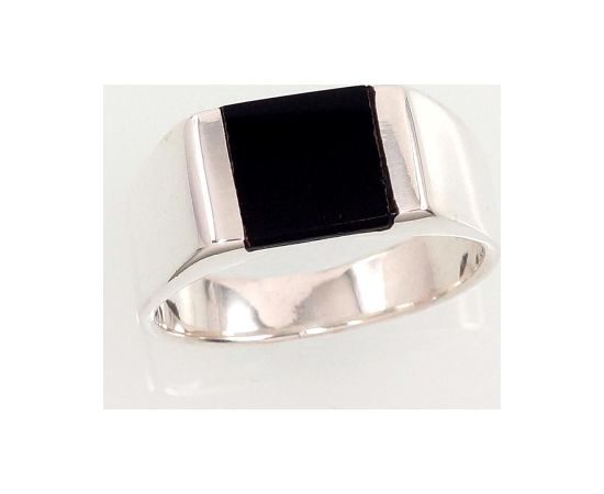 Серебряное кольцо #2101352_ON, Серебро 925°, Оникс, Размер: 20.5, 10 гр.