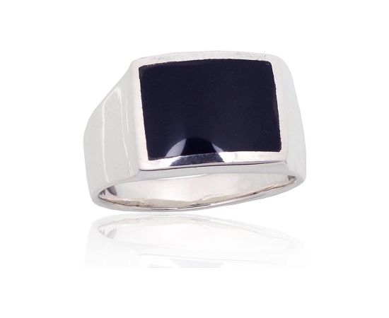 Серебряное кольцо #2100500_ON, Серебро 925°, Оникс, Размер: 20, 7.9 гр.