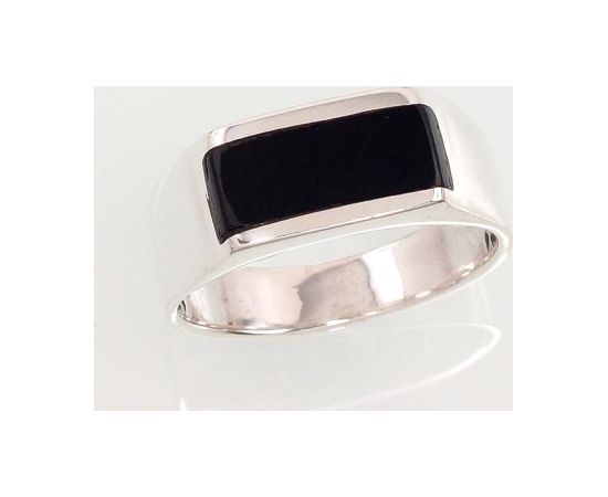Серебряное кольцо #2100030_ON, Серебро 925°, Оникс, Размер: 21, 7 гр.